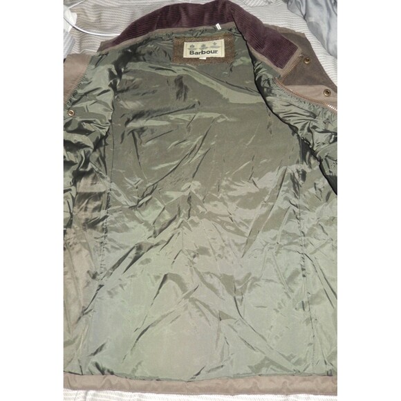 Barbour Bradford Gilet Olive Green Quilted Vest Jacket Men's Large Full Zip - Picture 3 of 4